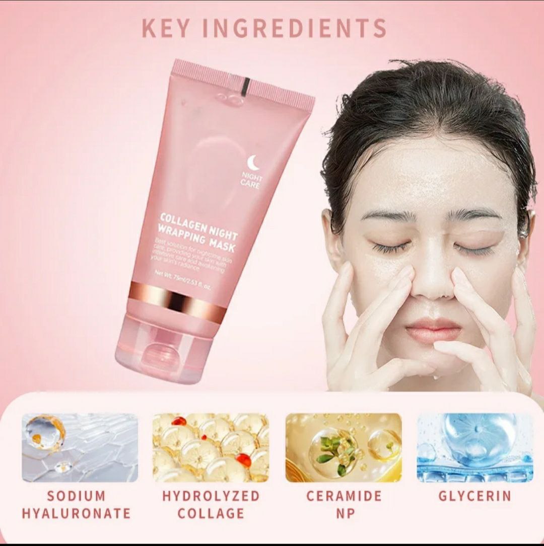 Masque de Nuit au Collagène Shopsn : L'Effet 'Glass Skin' Immédiat sans Coller à l'Oreiller